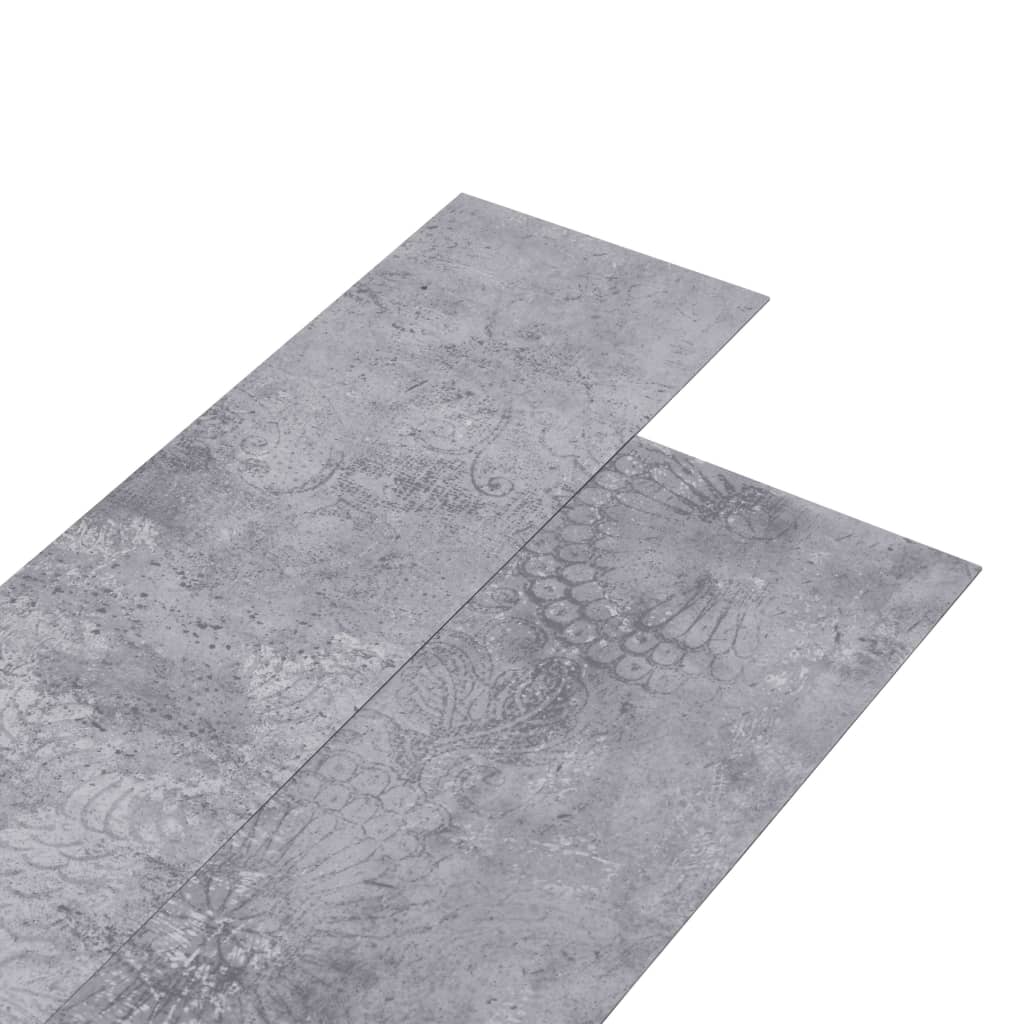 selvklæbende gulvbrædder 5,02 m² 2 mm PVC cementgrå
