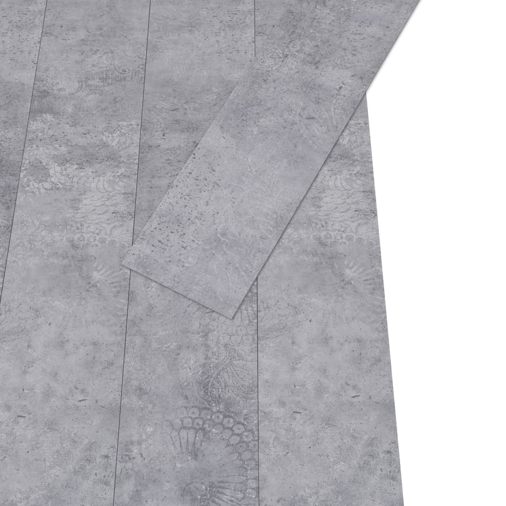 selvklæbende gulvbrædder 5,02 m² 2 mm PVC cementgrå