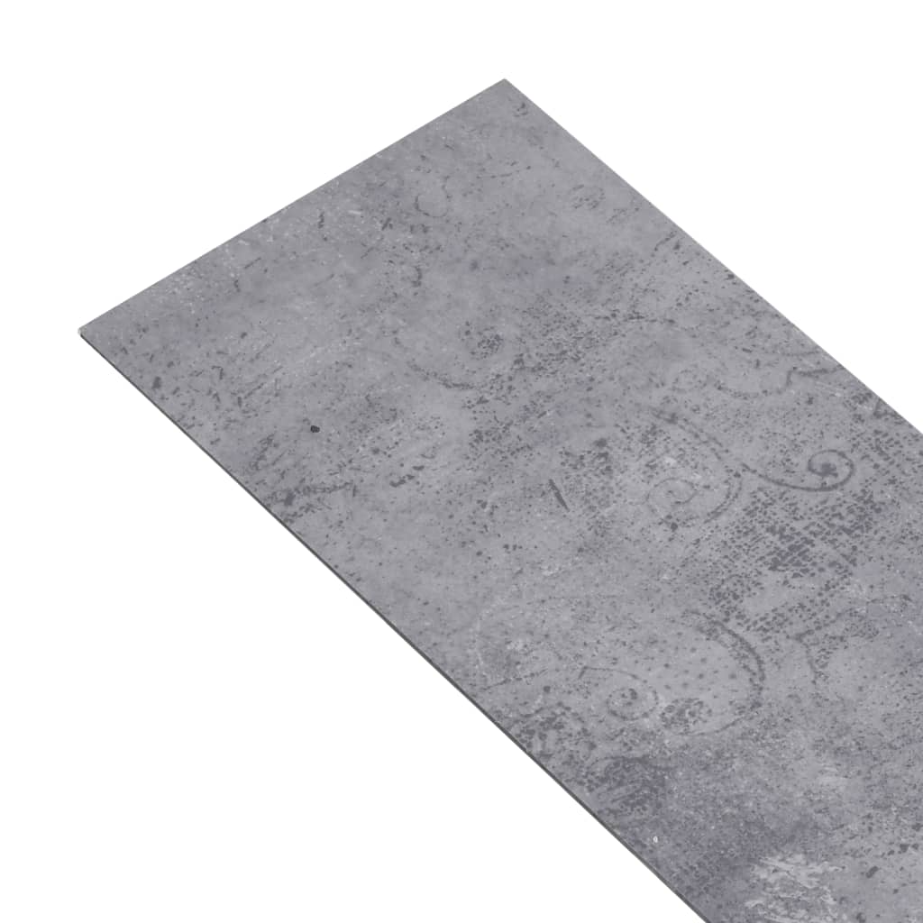 selvklæbende gulvbrædder 5,02 m² 2 mm PVC cementgrå