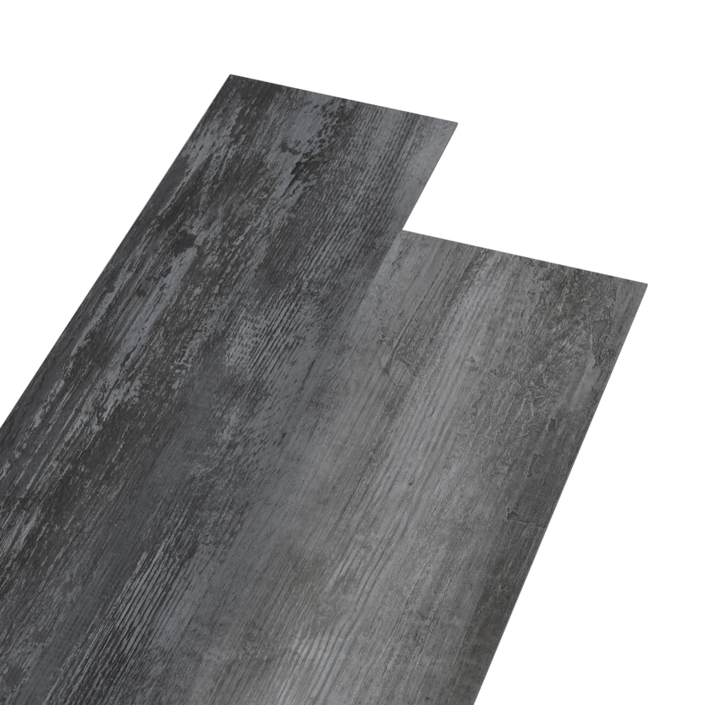 selvklæbende gulvbrædder 5,02 m² 2 mm PVC skinnende grå