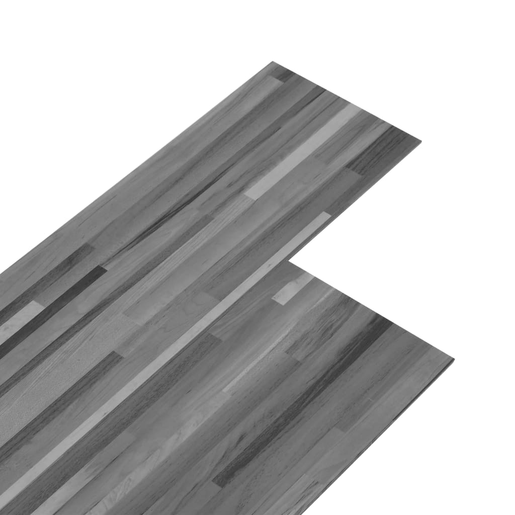 selvklæbende gulvbrædder 4,46 m² 3 mm PVC stribet grå