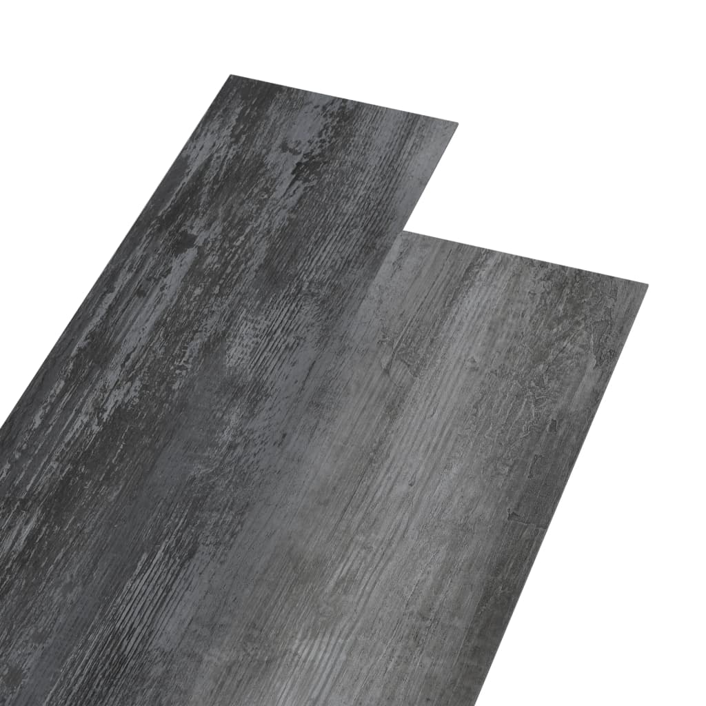 selvklæbende gulvbrædder 4,46 m² 3 mm PVC skinnende grå