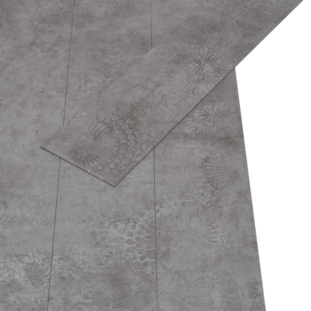 selvklæbende gulvbrædder 5,02 m² 2 mm PVC betongrå