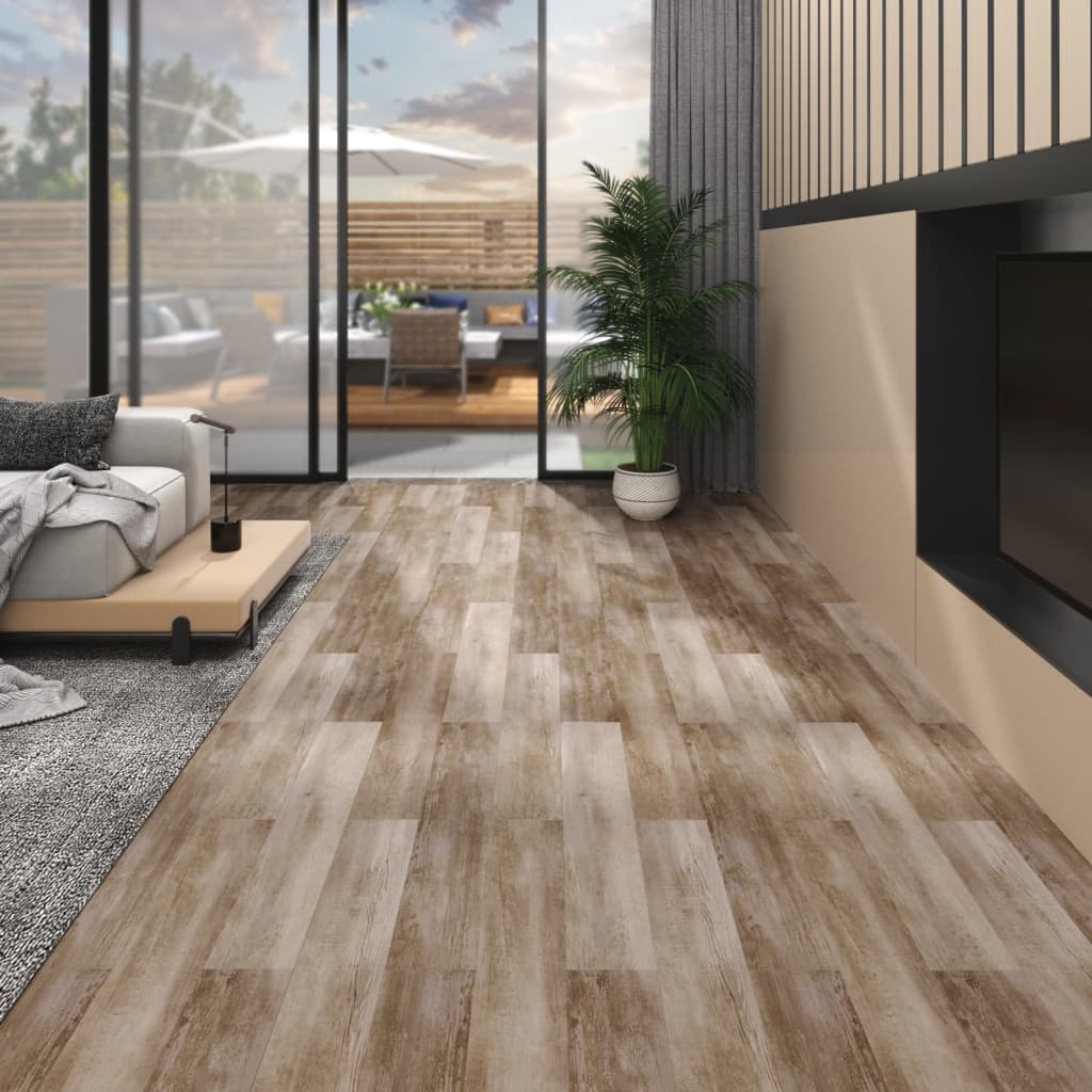 selvklæbende gulvbrædder 5,02 m² 2 mm PVC mat trævasket