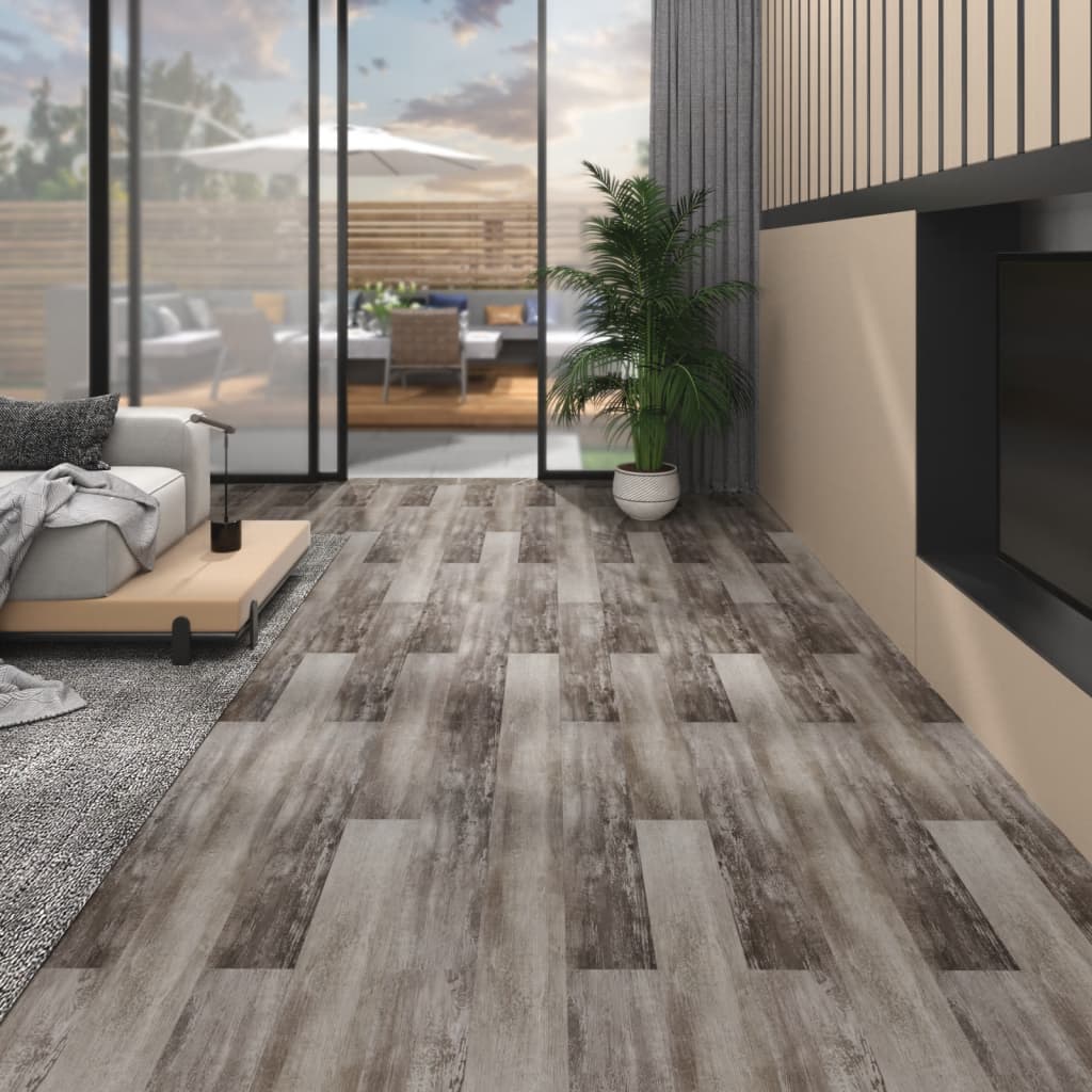 selvklæbende gulvbrædder 5,02 m² 2 mm PVC mat træbrun