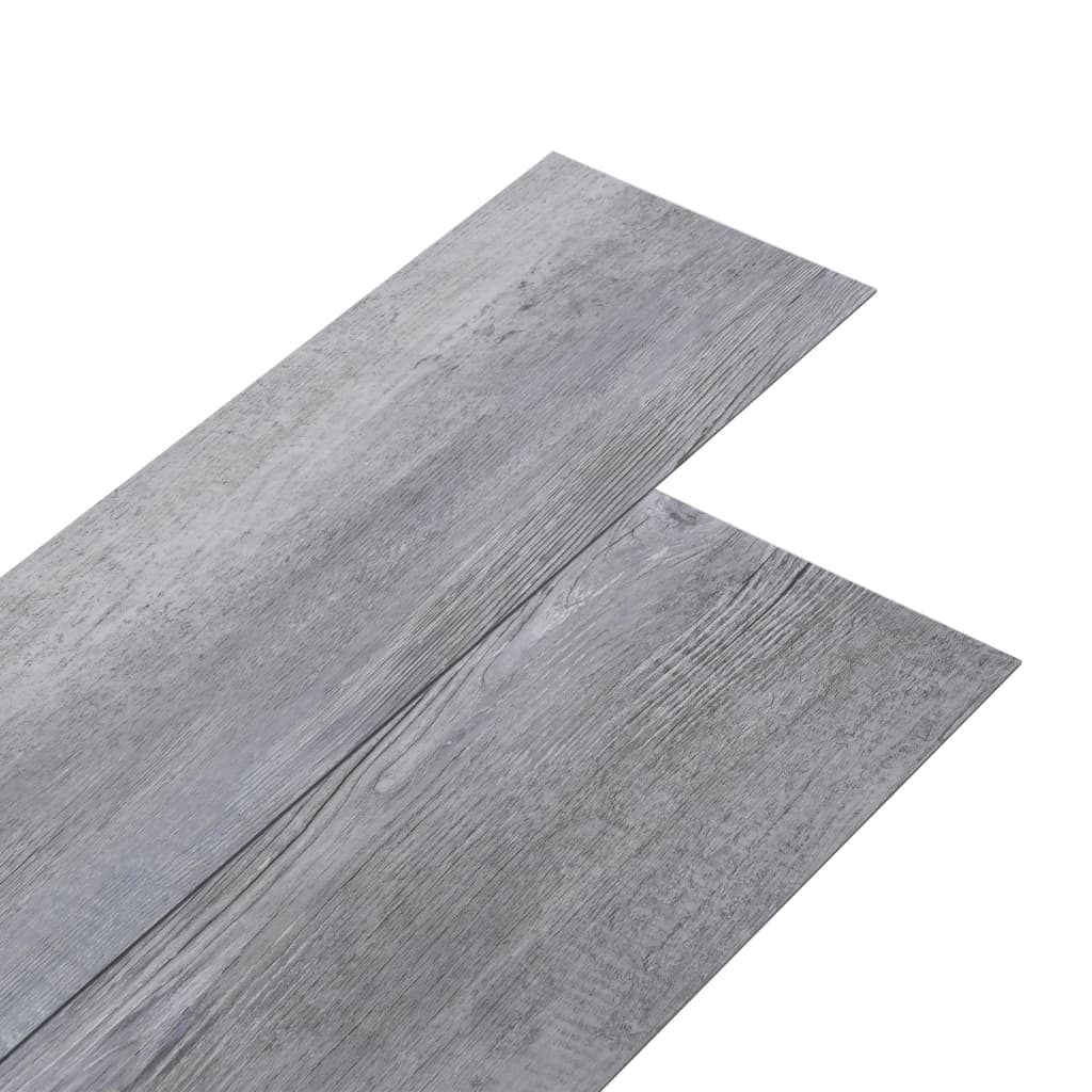 selvklæbende gulvbrædder 5,02 m² 2 mm PVC mat trægrå
