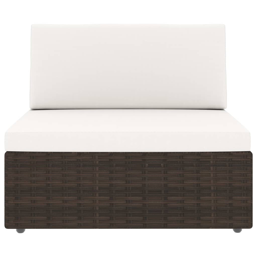 loungesæt til haven 7 dele polyrattan brun