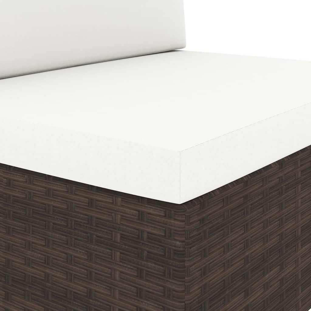 loungesæt til haven 9 dele polyrattan brun