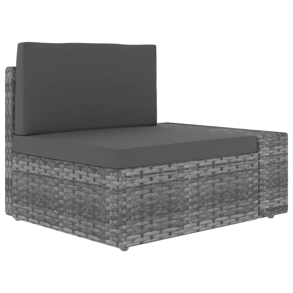 loungesæt til haven 4 dele polyrattan grå