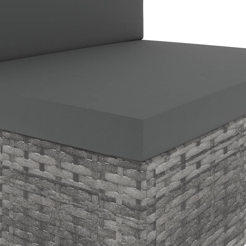 loungesæt til haven 7 dele polyrattan grå