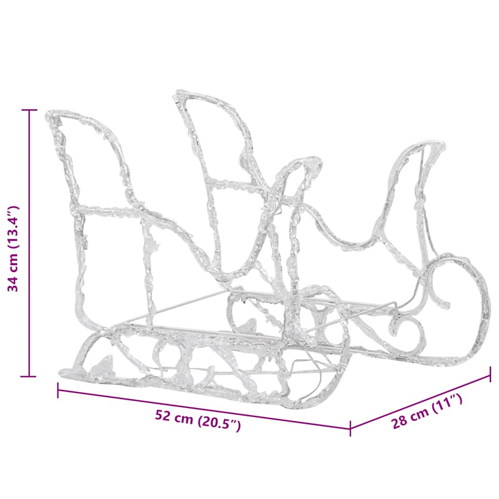 rensdyr og kane julefigur 160 LED'er 130 cm akryl