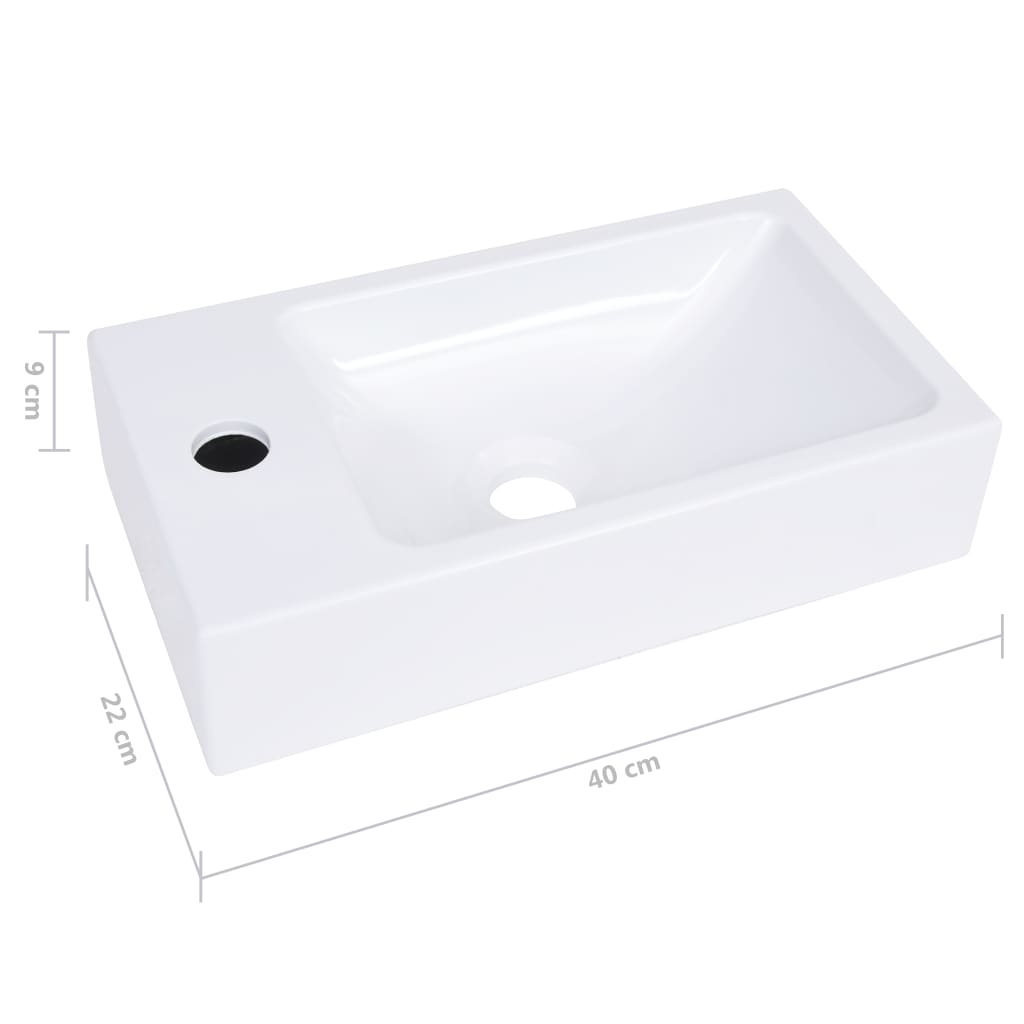 håndvask 400x220x90 mm SMC hvid