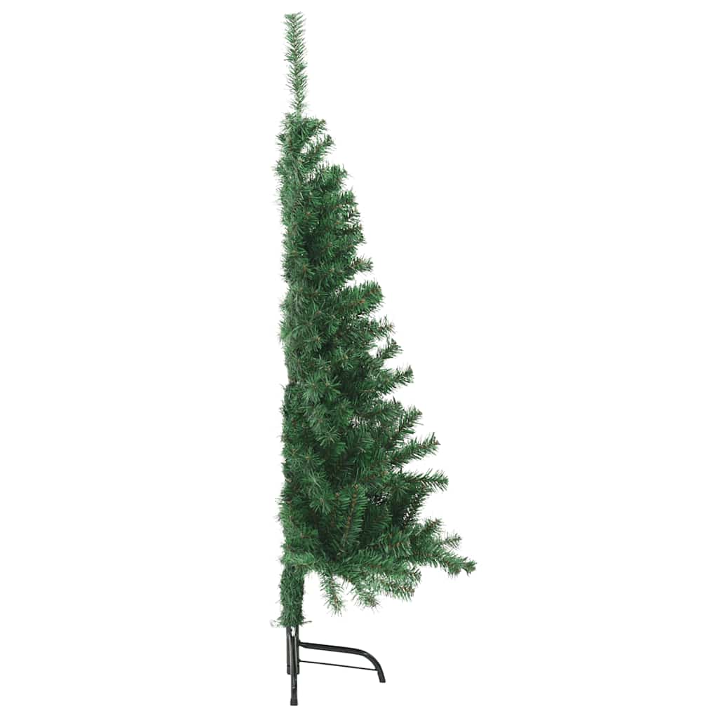kunstigt halvt juletræ med juletræsfod 150 cm PVC grøn