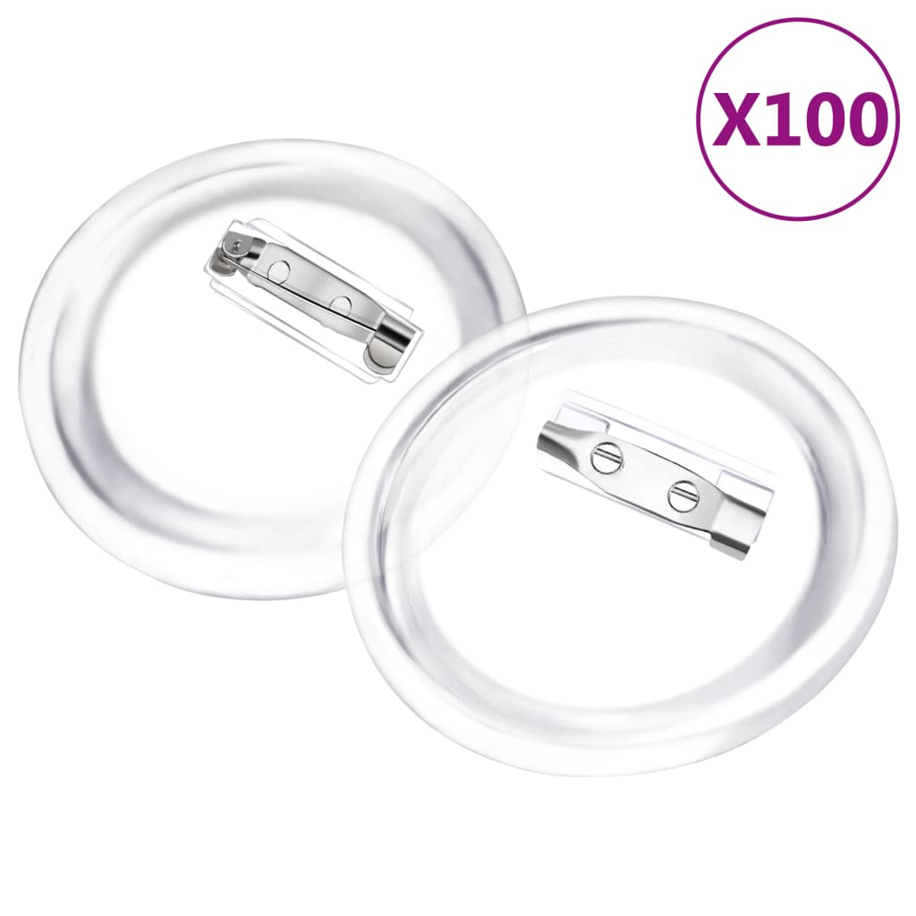 dele til badges med nål 100 sæt 58 mm akryl