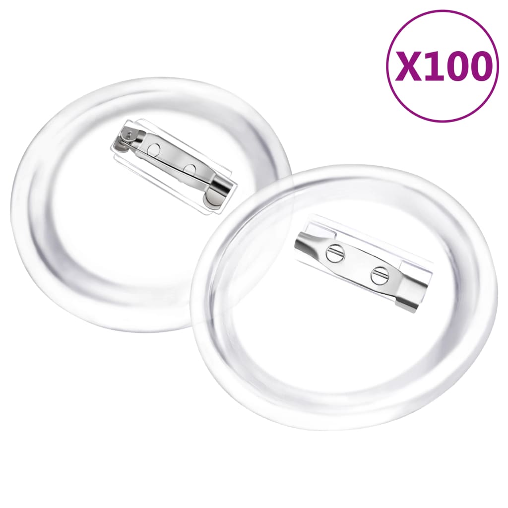 dele til badges med nål 100 sæt 44 mm akryl