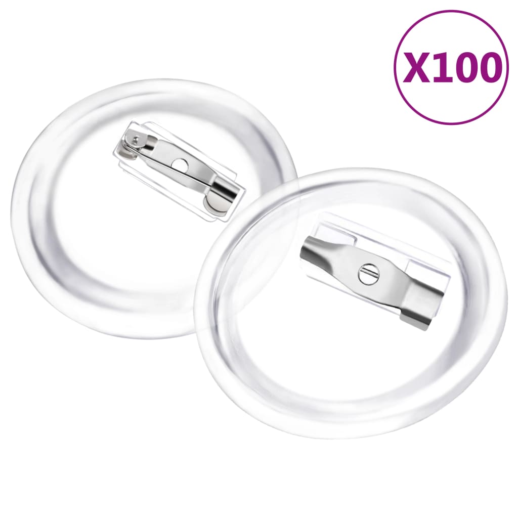 dele til badges med nål 100 sæt 25 mm akryl
