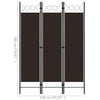 3-panels rumdeler 120x180 cm brun