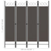 4-panels rumdeler 160x180 cm antracitgrå