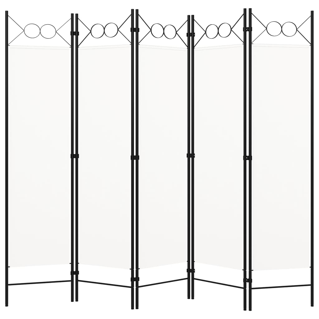 5-panels rumdeler 200 x 180 cm hvid