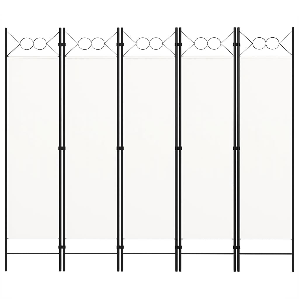 5-panels rumdeler 200 x 180 cm hvid
