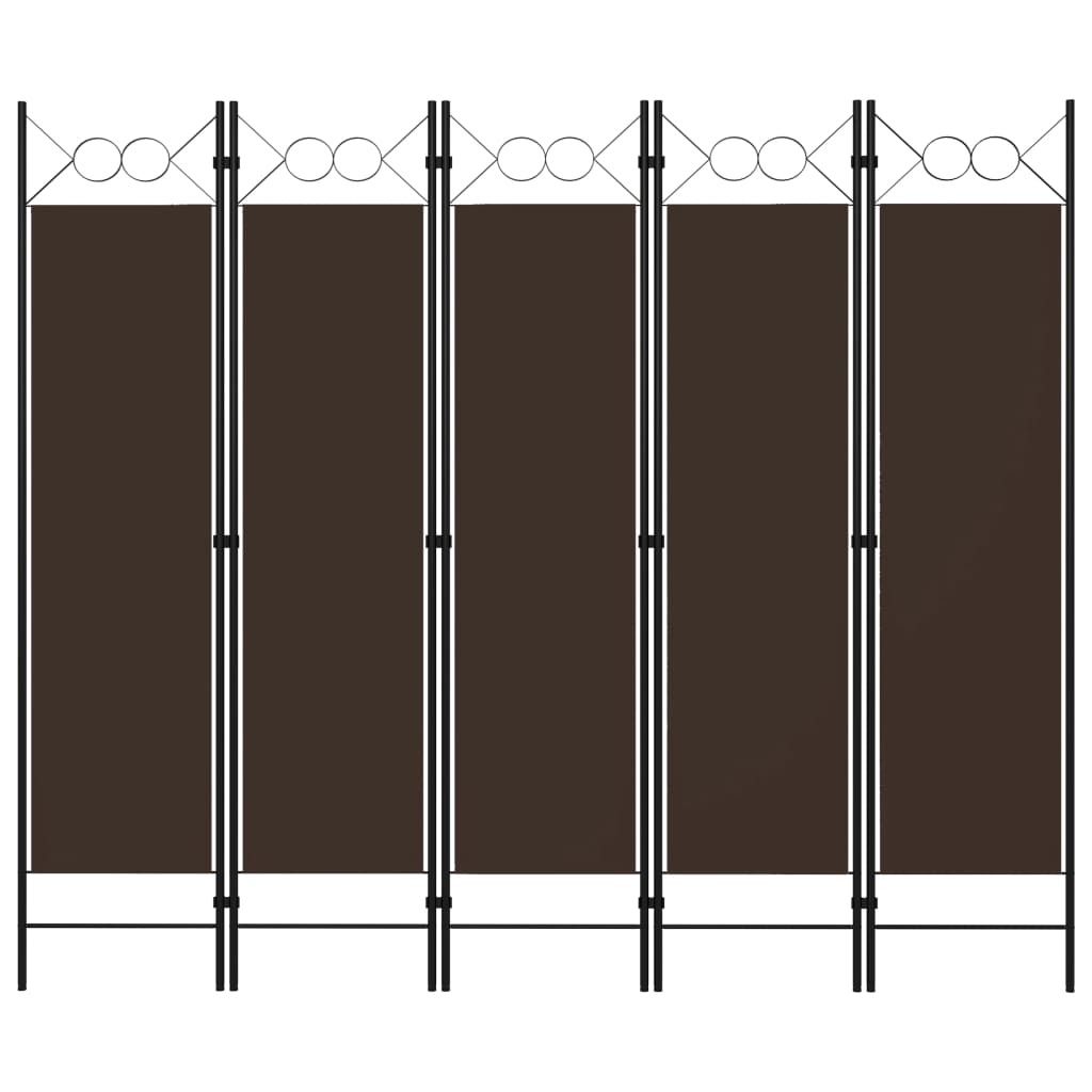 5-panels rumdeler 200x180 cm brun