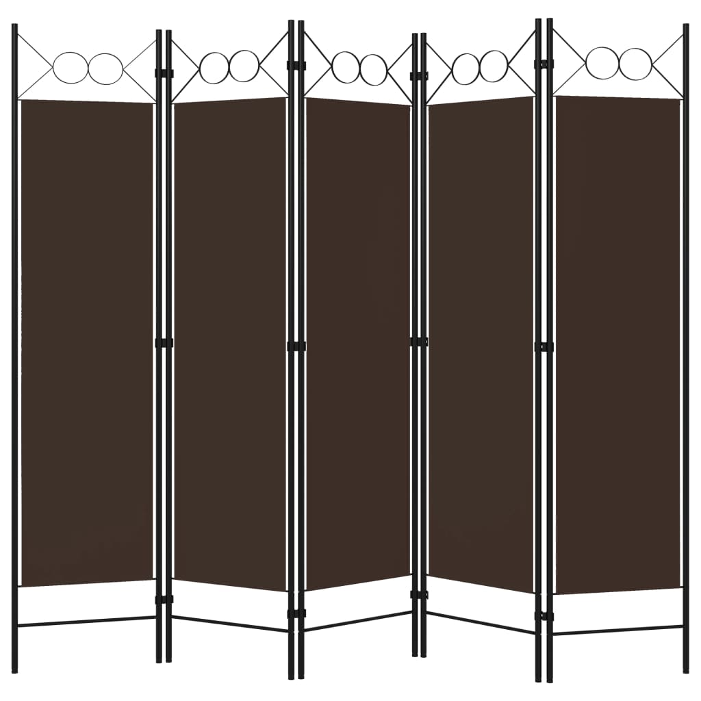 5-panels rumdeler 200x180 cm brun