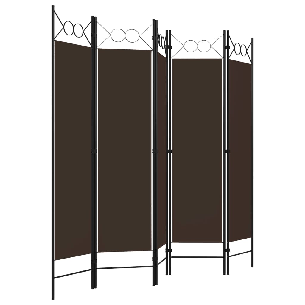 5-panels rumdeler 200x180 cm brun