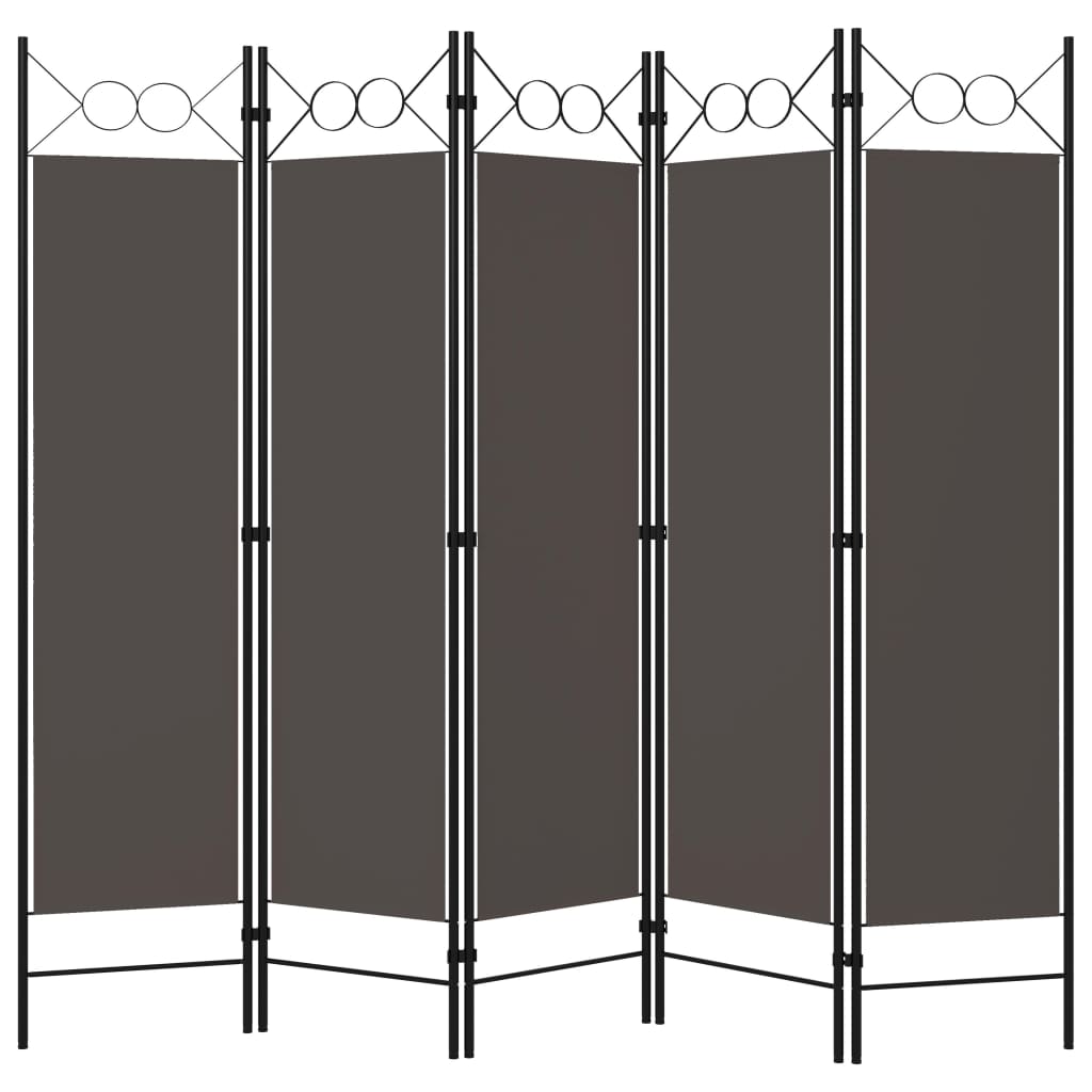5-panels rumdeler 200x180 cm antracitgrå