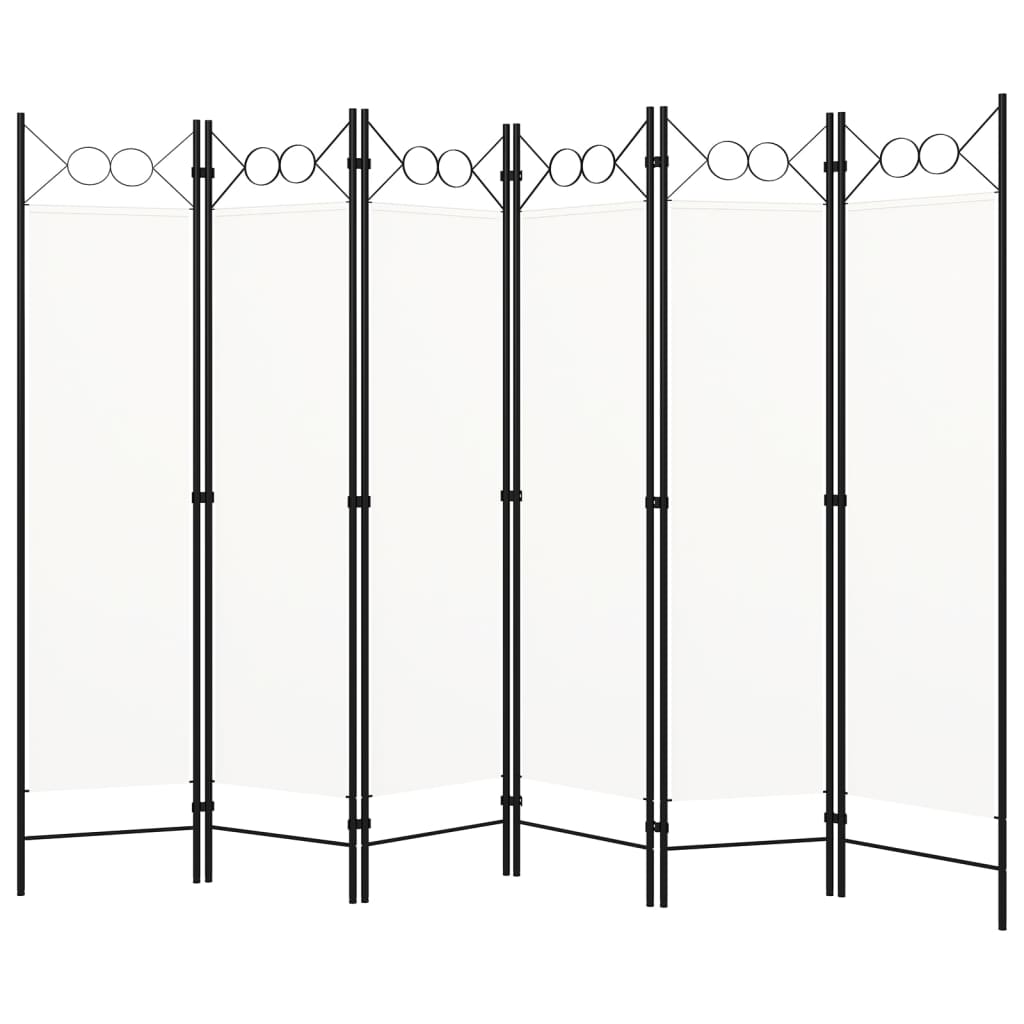 6-panels rumdeler 240 x 180 cm hvid