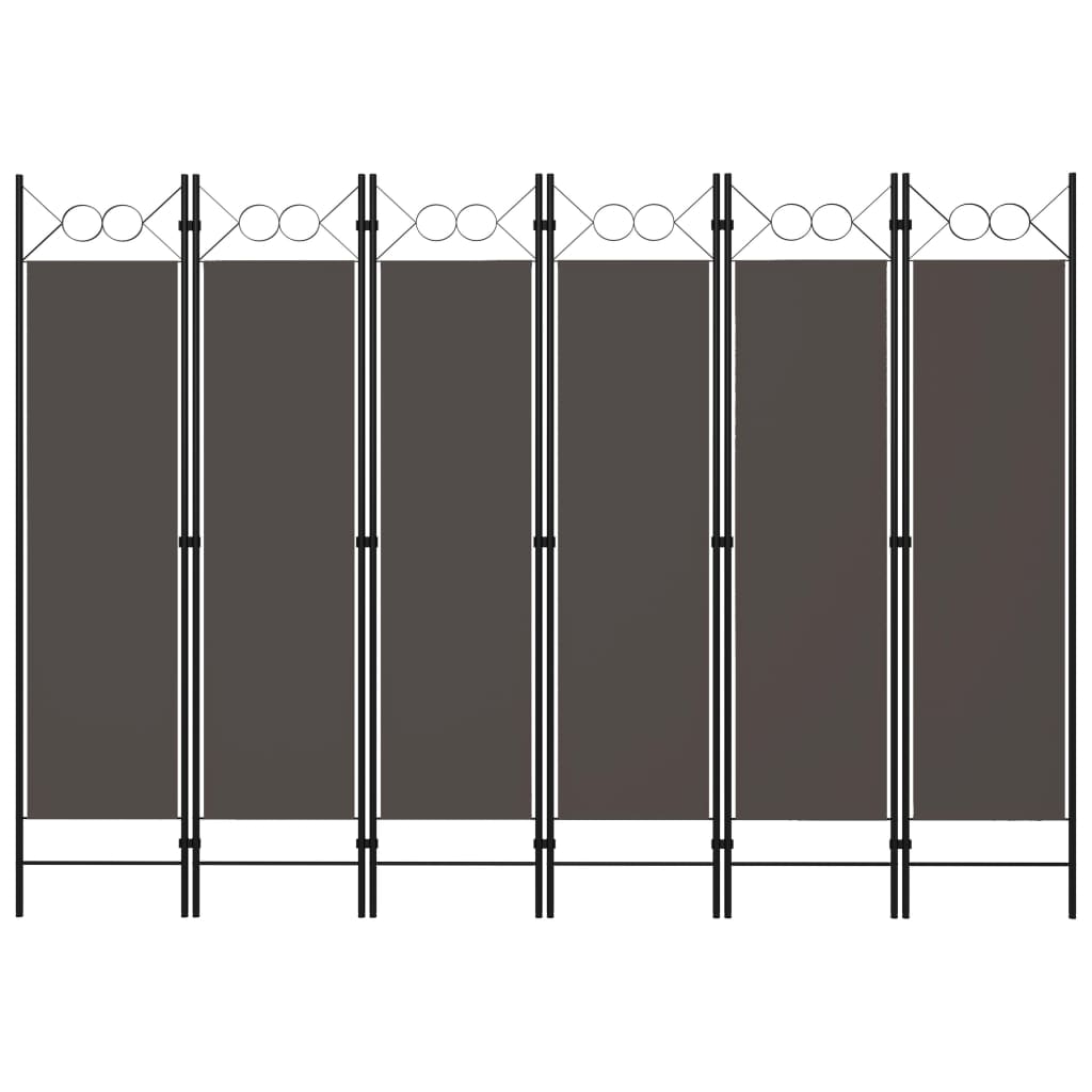 6-panels rumdeler 240 x 180 cm antracitgrå