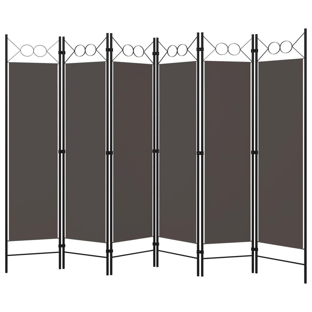 6-panels rumdeler 240 x 180 cm antracitgrå