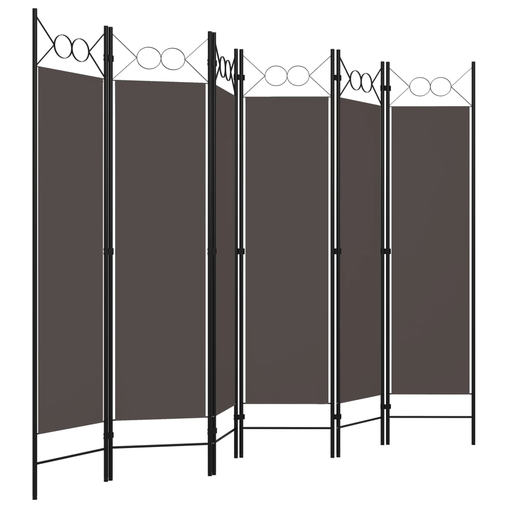 6-panels rumdeler 240 x 180 cm antracitgrå