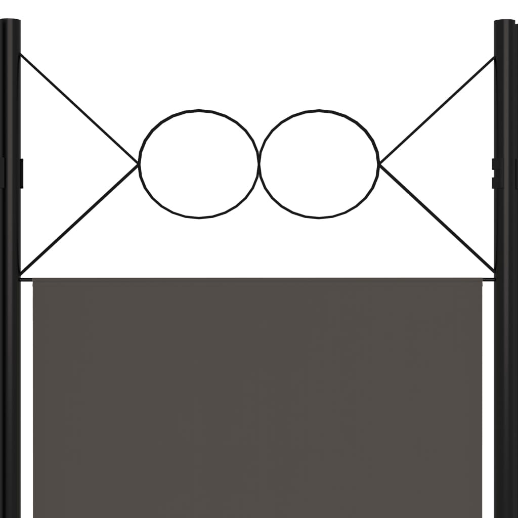 6-panels rumdeler 240 x 180 cm antracitgrå