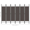 6-panels rumdeler 240 x 180 cm antracitgrå