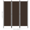 3-panels rumdeler 150 x 180 cm brun