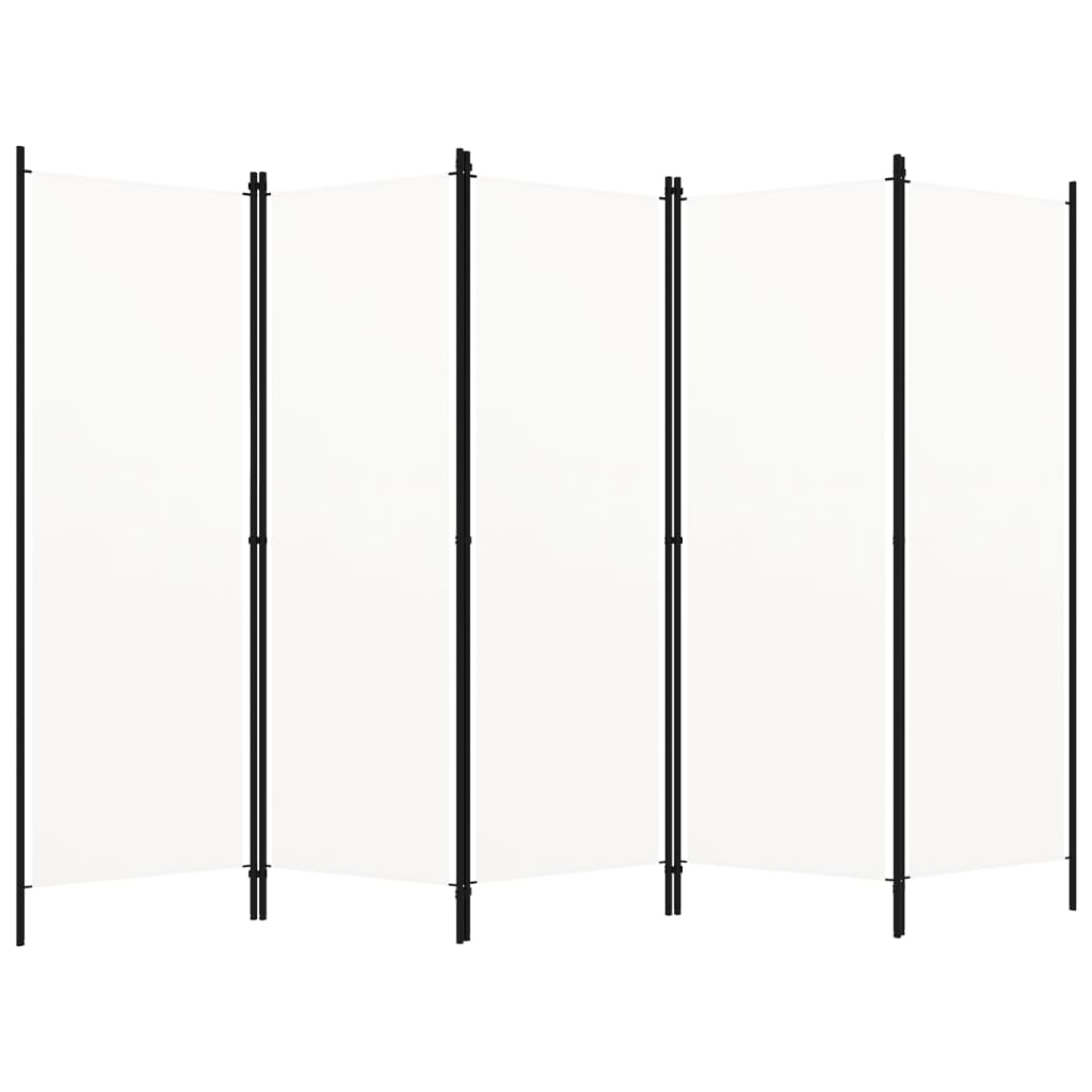 5-panels rumdeler 250 x 180 cm hvid