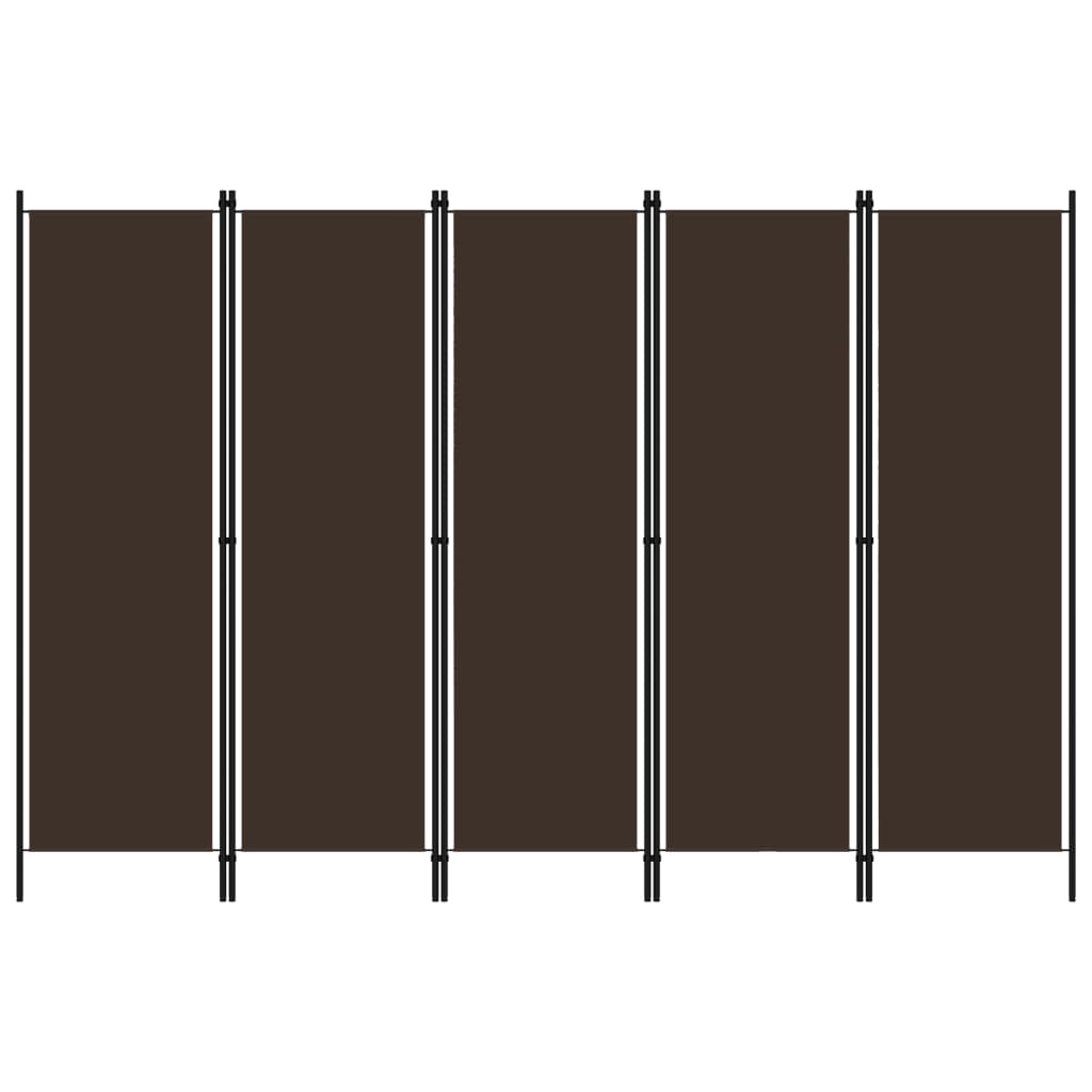5-panels rumdeler 250 x 180 cm brun