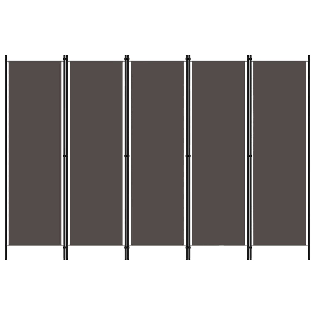 5-panels rumdeler 250 x 180 cm antracitgrå