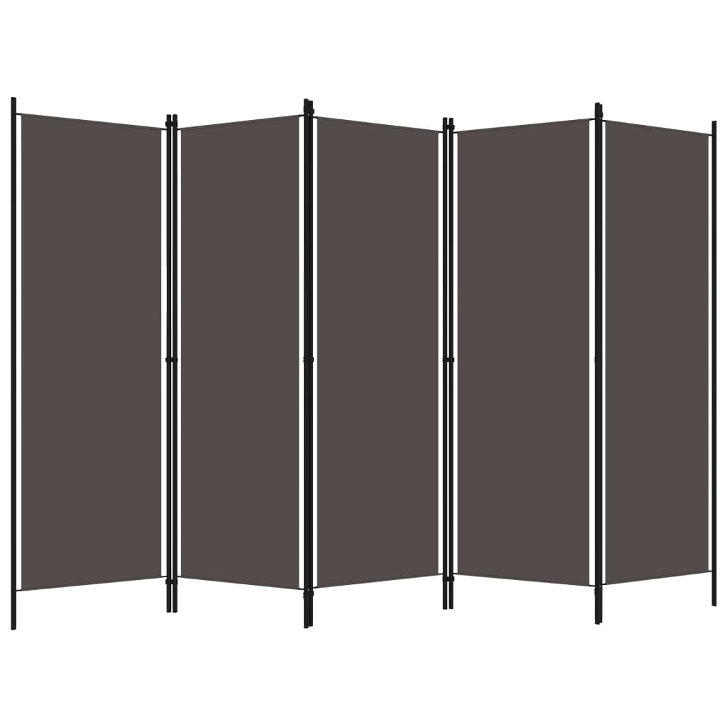 5-panels rumdeler 250 x 180 cm antracitgrå