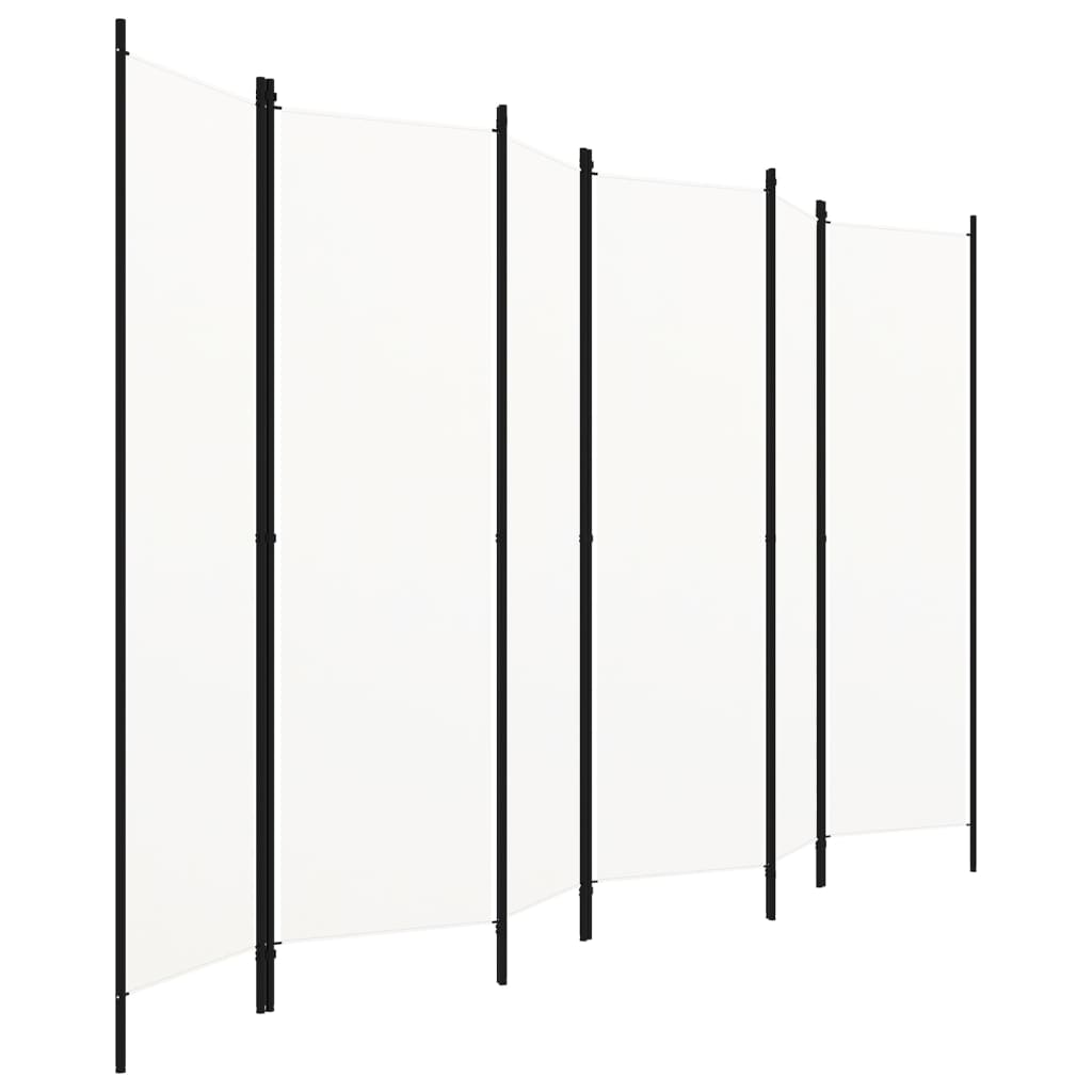 6-panels rumdeler 300 x 180 cm hvid