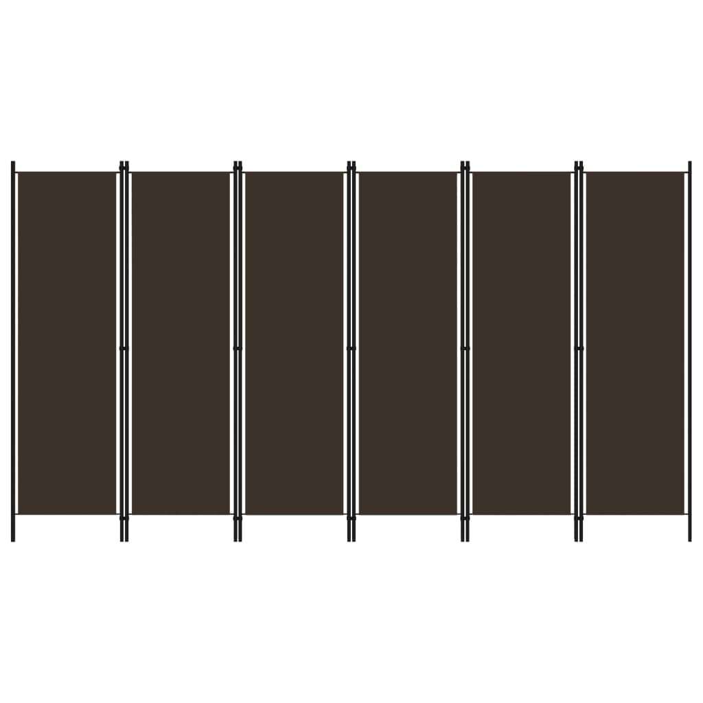 6-panels rumdeler 300 x 180 cm brun