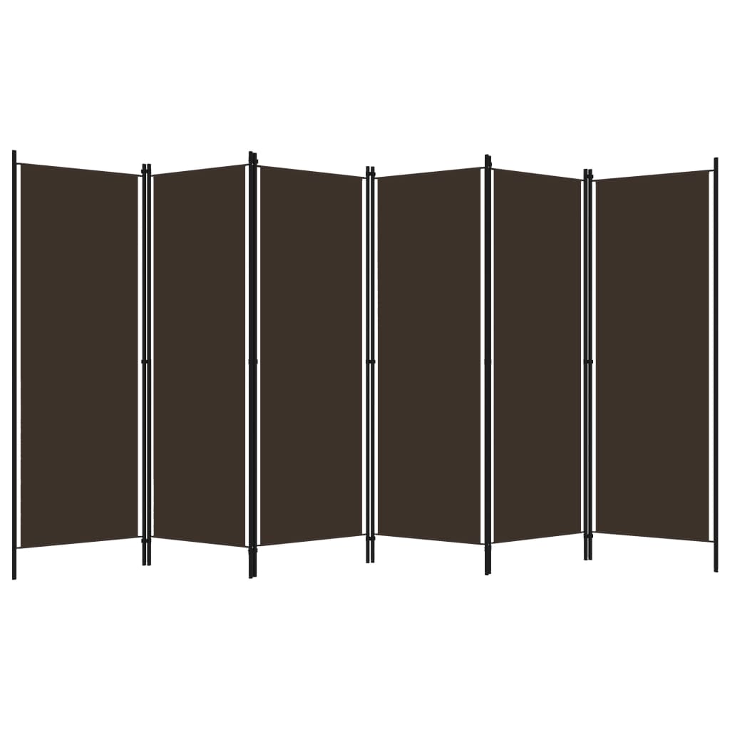 6-panels rumdeler 300 x 180 cm brun