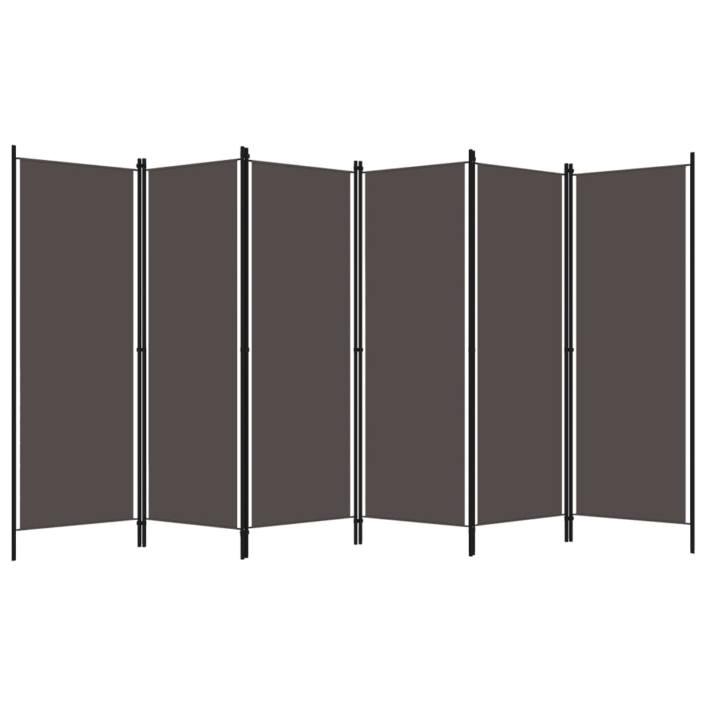 6-panels rumdeler 300 x 180 cm antracitgrå