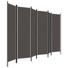 6-panels rumdeler 300 x 180 cm antracitgrå