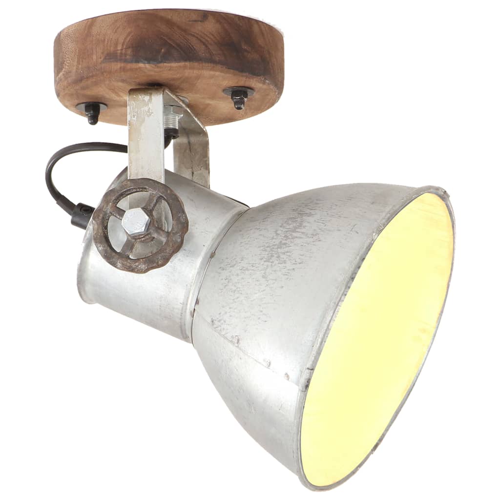 industrielle væg-/loftlamper 2 stk. 20x25 cm E27 sølvfarvet