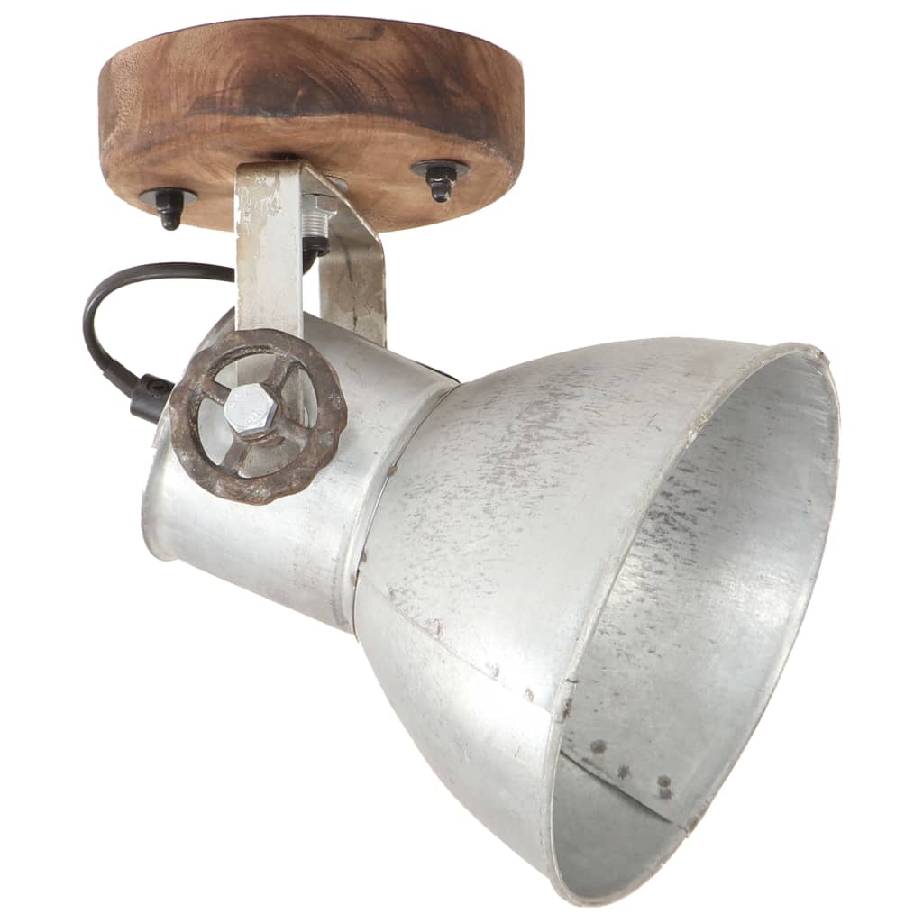 industrielle væg-/loftlamper 2 stk. 20x25 cm E27 sølvfarvet