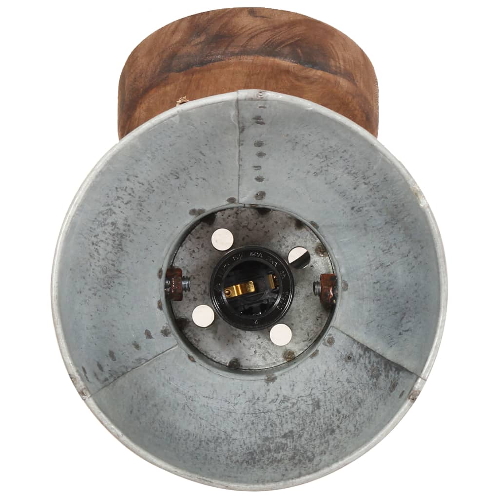 industrielle væg-/loftlamper 2 stk. 20x25 cm E27 sølvfarvet