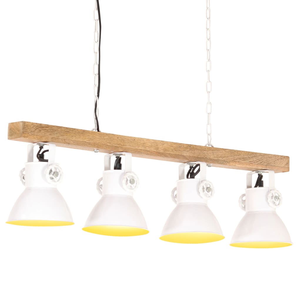 industriel loftlampe E27 mangotræ hvid