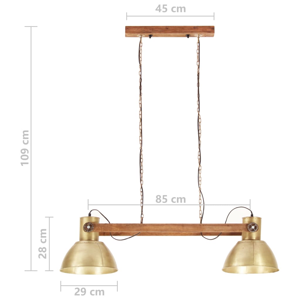 industriel hængelampe 25 W 109 cm E27 messingfarvet