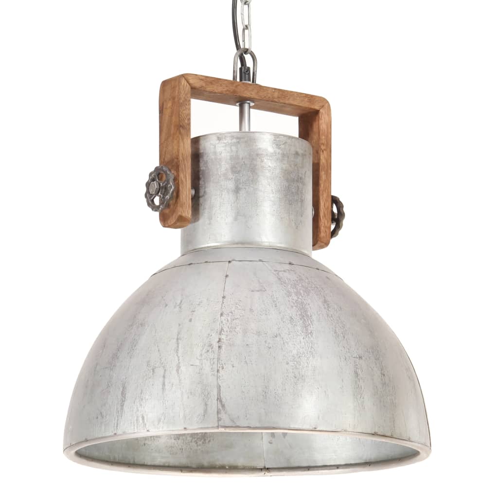 industriel hængelampe 25 W rund 40 cm E27 sølvfarvet